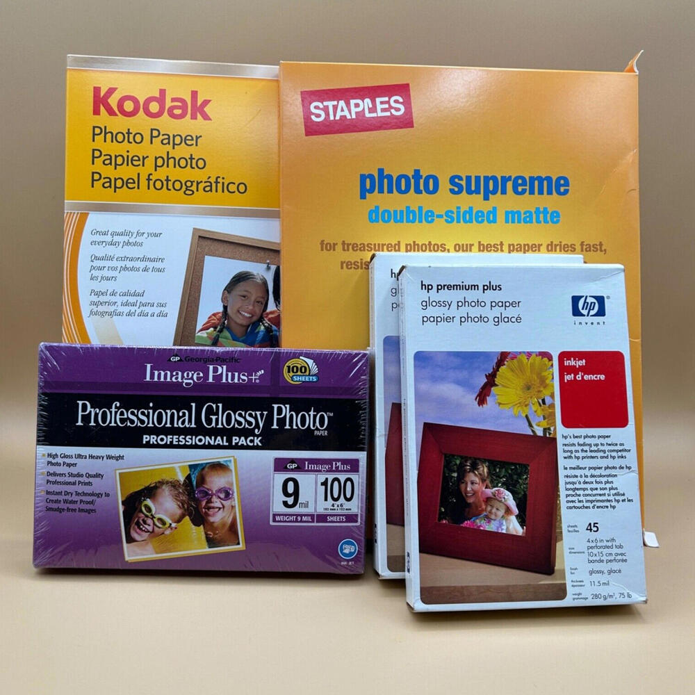 Lot of Gloss & Matte Photo Paper, Staples, Kodak, Image Plus, HP, See Desc.